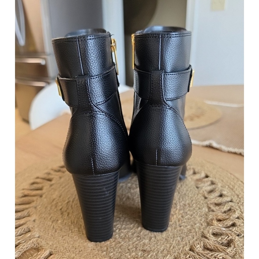 MICHAEL Michael Kors Jilly Black Faux Pebbled Leather Ankle Boots US 9M - Picture 9 of 11